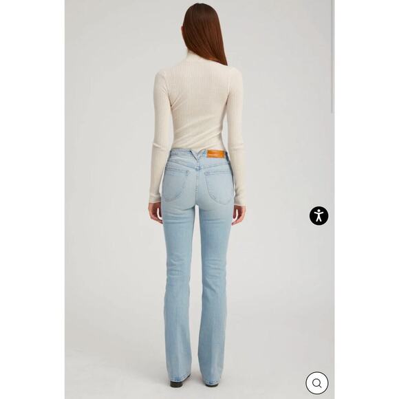 Sprwmn Françoise Micro Flared Leg Jeans High-Rise Denim Stretch Size 28 NWT - Picture 2 of 13